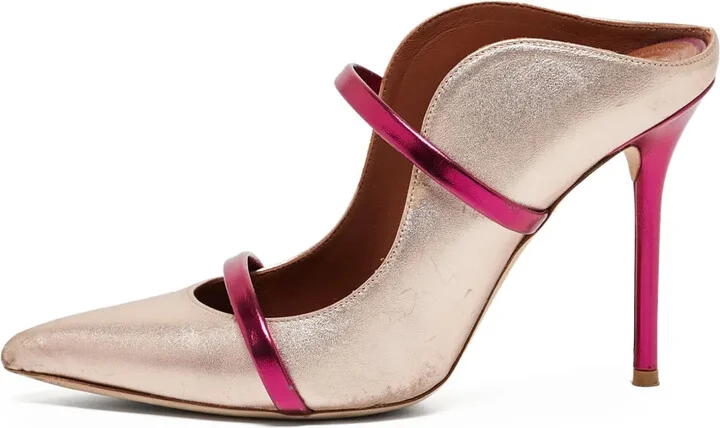 Metallic Heeled Mules