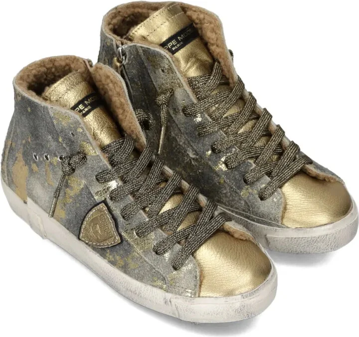 Metallic High-Top Sneakers - Image 2