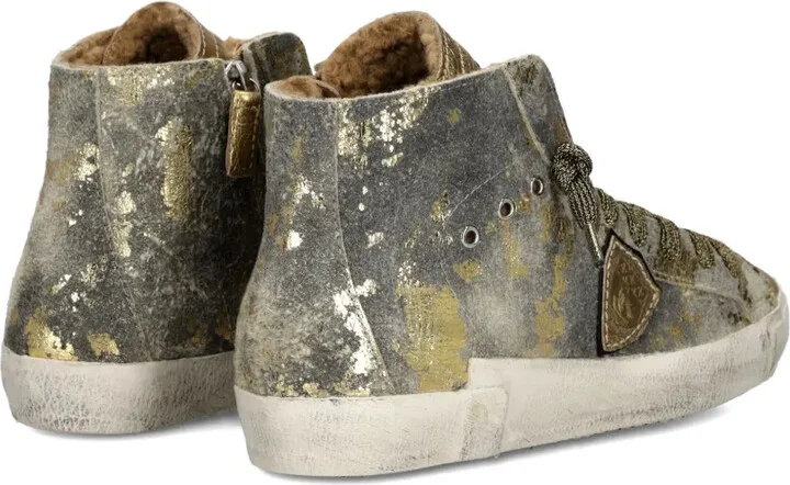 Metallic High-Top Sneakers - Image 3