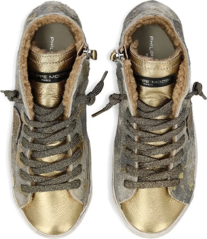 Metallic High-Top Sneakers - Image 4