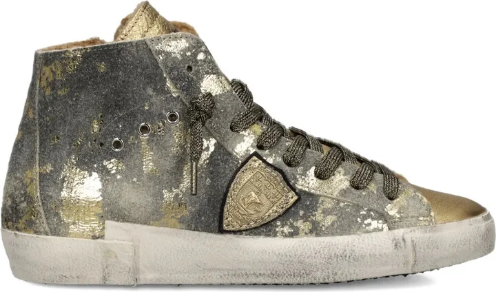Metallic High-Top Sneakers