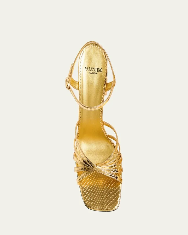 Metallic Jewel Ankle-Strap Sandals - Image 4