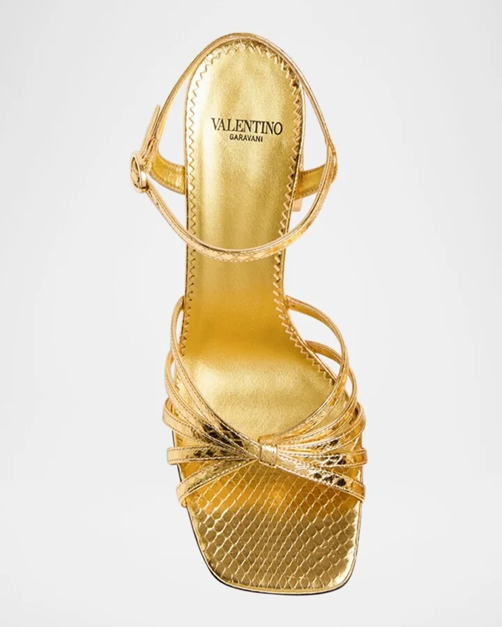 Metallic Jewel Ankle-Strap Sandals - Image 4