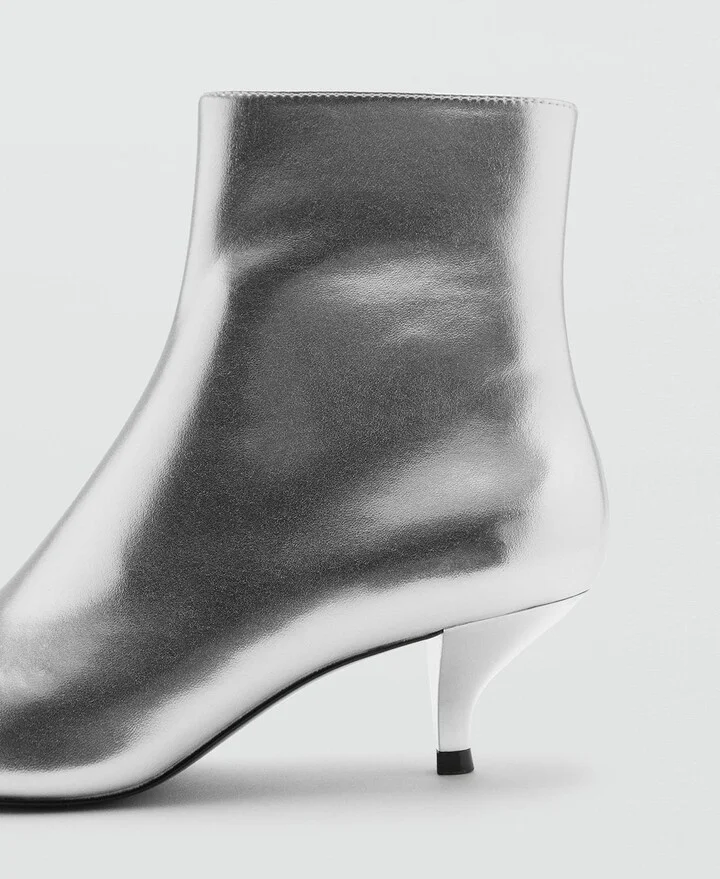 Metallic Kitten Heel Bootie - Image 6