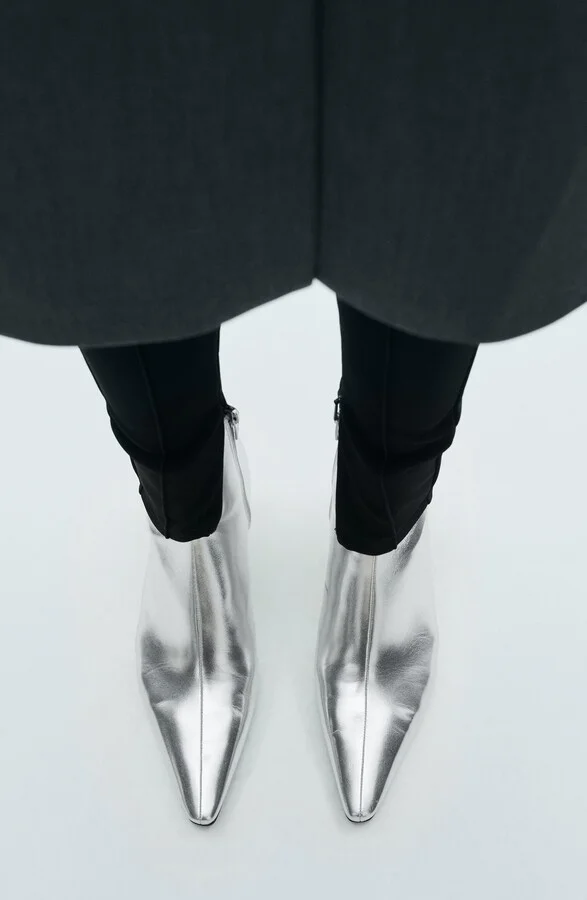 Metallic Kitten Heel Bootie - Image 7