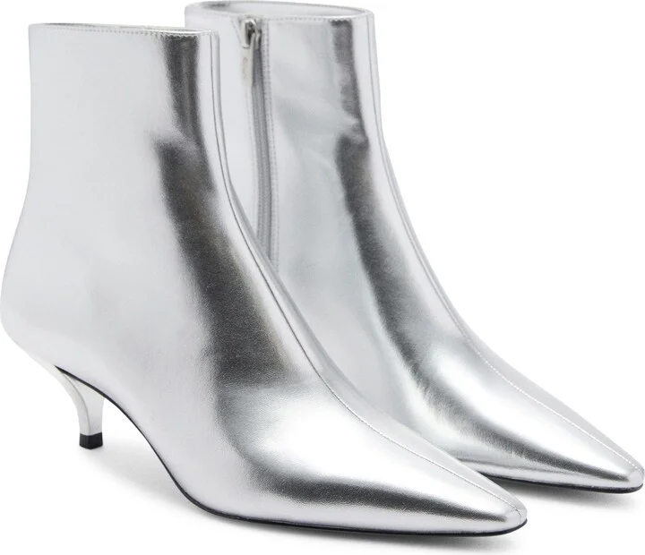 Metallic Kitten Heel Bootie