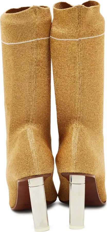 Metallic Knit-Sock Boots - Image 3