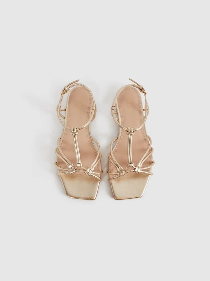 Metallic Knot Detail Sandals - Image 3