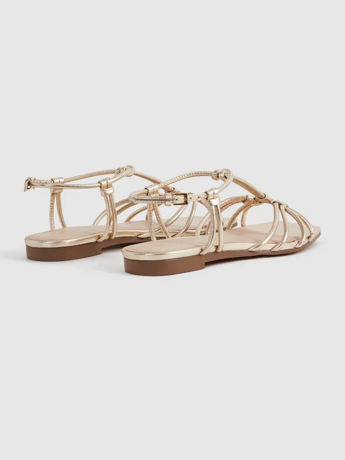 Metallic Knot Detail Sandals - Image 4