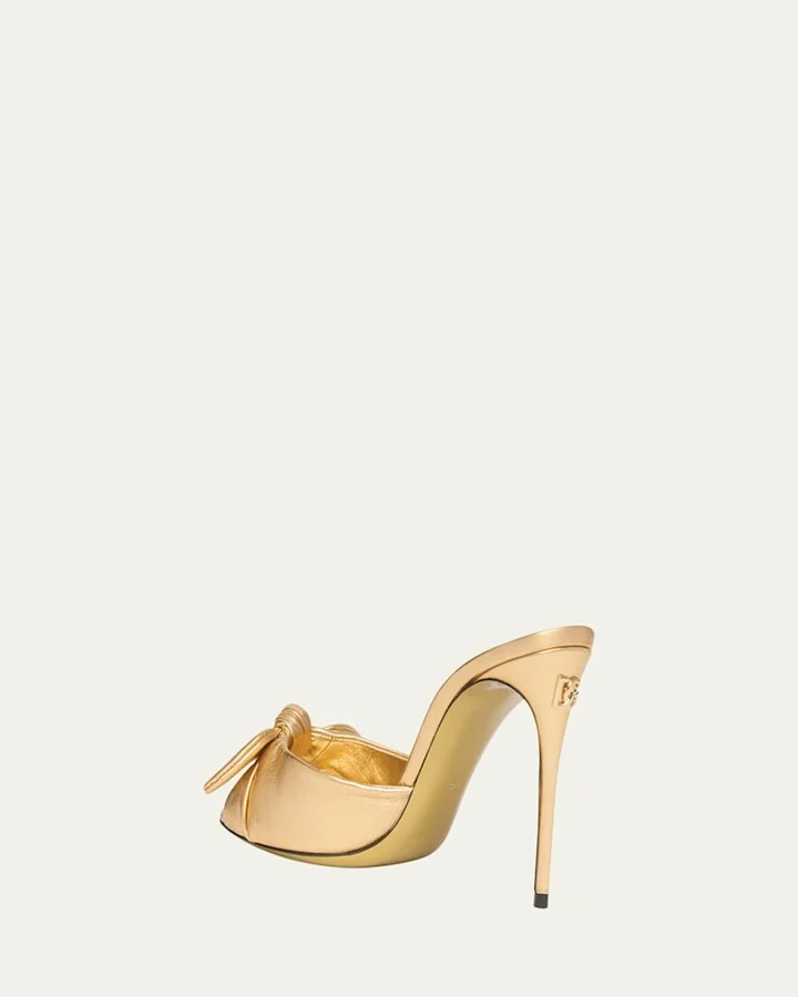 Metallic Knot Stiletto Slide Sandals - Image 3