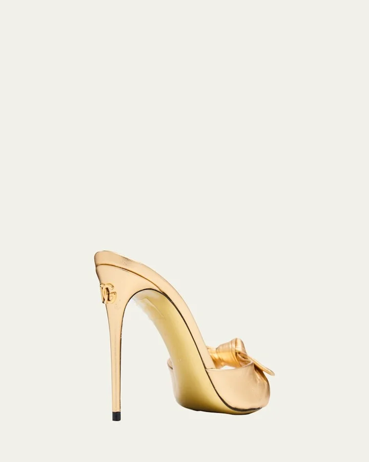 Metallic Knot Stiletto Slide Sandals - Image 6