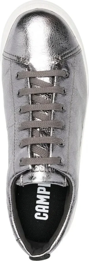 Metallic Lace-Up Low-Top Sneakers - Image 4