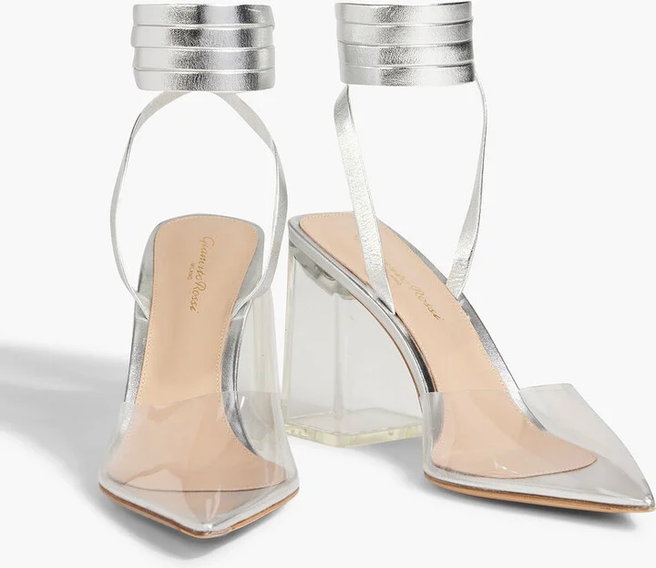 Metallic leather and PVC pumps - Image 2