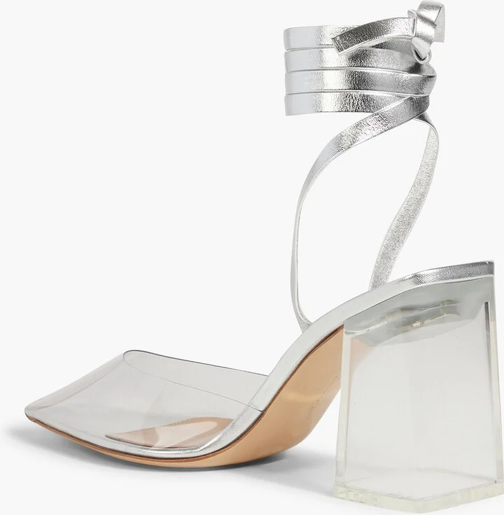 Metallic leather and PVC pumps - Image 3