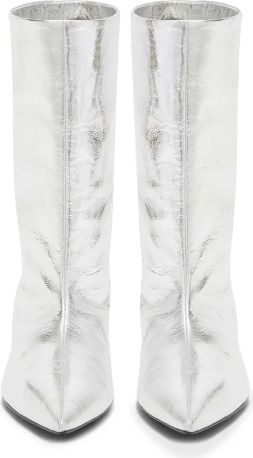 Metallic Leather Ankle Boots - Image 4
