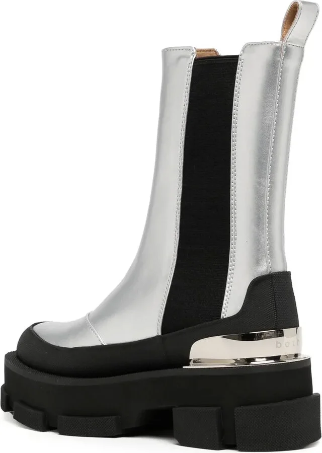 Metallic Leather Ankle Boots - Image 3