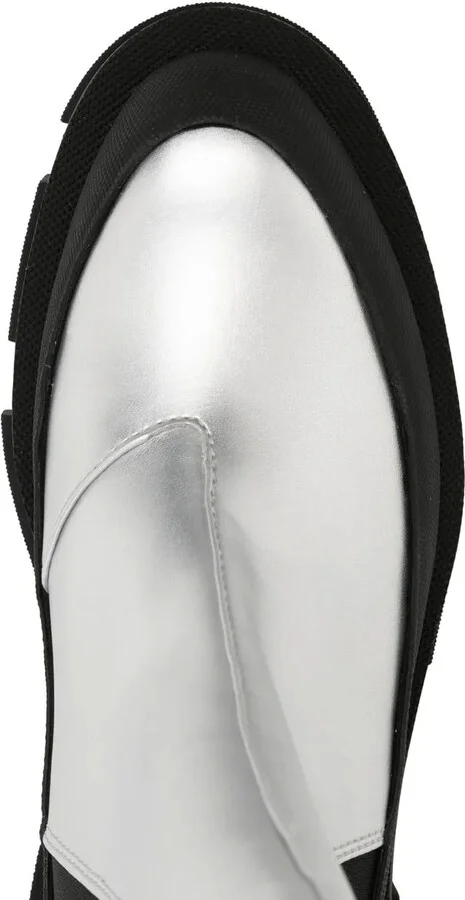 Metallic Leather Ankle Boots - Image 4
