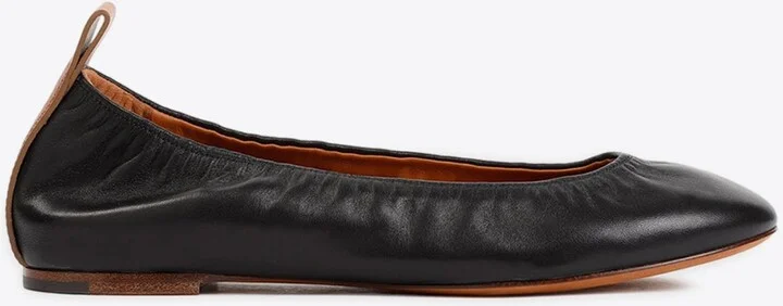 Metallic Leather Ballerina Flats