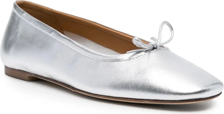 Metallic Leather Ballerina Shoes - Image 2
