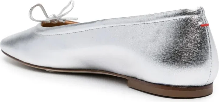 Metallic Leather Ballerina Shoes - Image 3