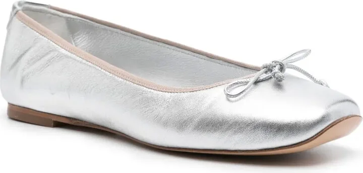 Metallic Leather Ballerina Shoes - Image 2