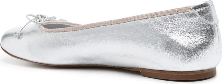 Metallic Leather Ballerina Shoes - Image 3