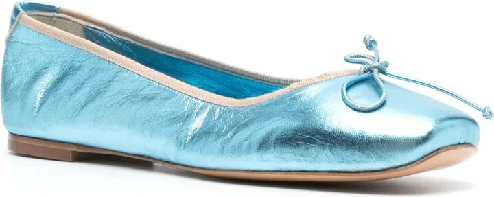 Metallic Leather Ballerina Shoes - Image 2