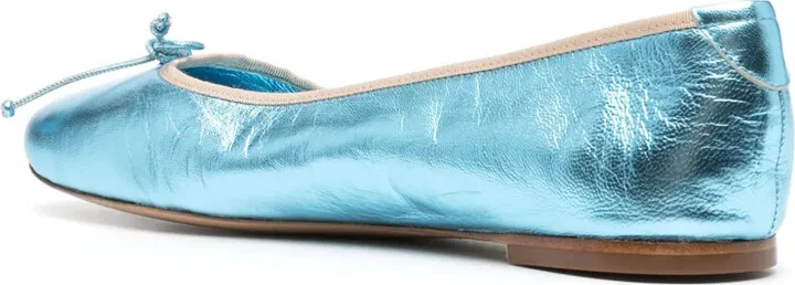 Metallic Leather Ballerina Shoes - Image 3