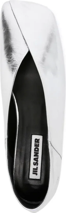 Metallic Leather Ballerina Shoes - Image 3