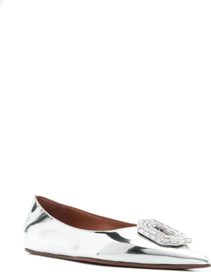 Metallic-Leather Ballet Flats - Image 2
