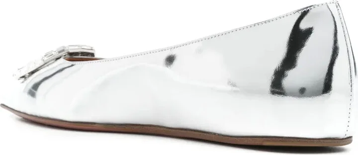 Metallic-Leather Ballet Flats - Image 3