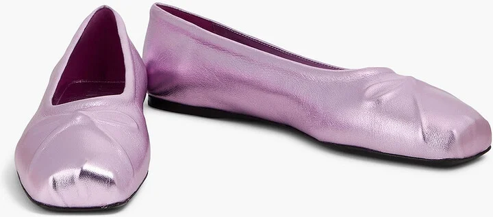 Metallic leather ballet flats - Image 2