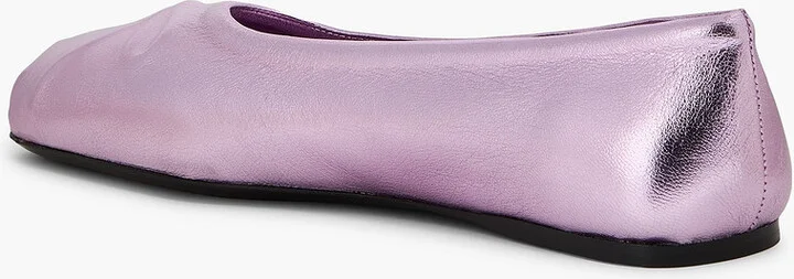 Metallic leather ballet flats - Image 3