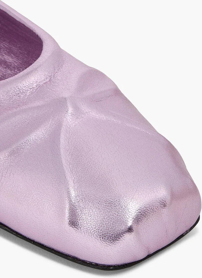 Metallic leather ballet flats - Image 4
