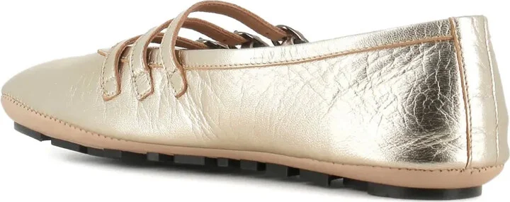 Metallic Leather Ballet Flats - Image 2