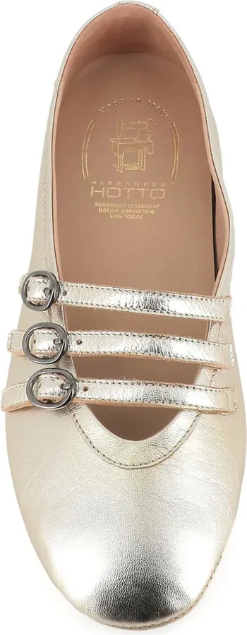 Metallic Leather Ballet Flats - Image 4
