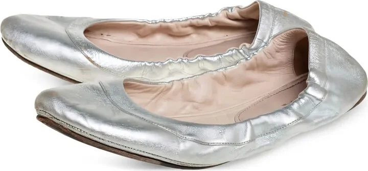 Metallic Leather Ballet Flats - Image 2