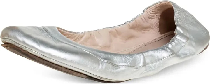 Metallic Leather Ballet Flats - Image 3