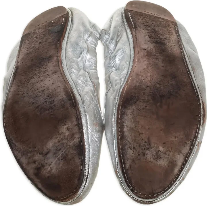 Metallic Leather Ballet Flats - Image 5