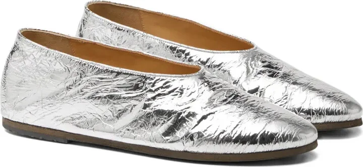 Metallic Leather Ballet Flats - Image 2
