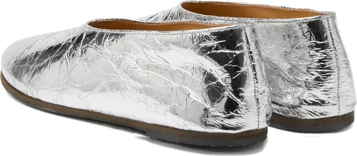 Metallic Leather Ballet Flats - Image 3