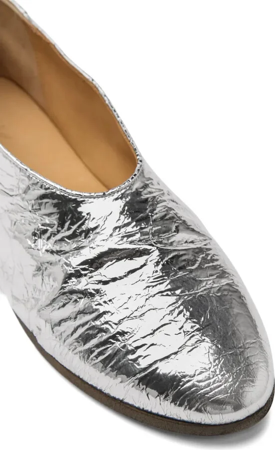Metallic Leather Ballet Flats - Image 4