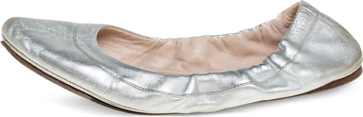 Metallic Leather Ballet Flats