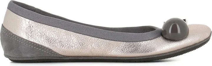Metallic Leather Ballet Flats