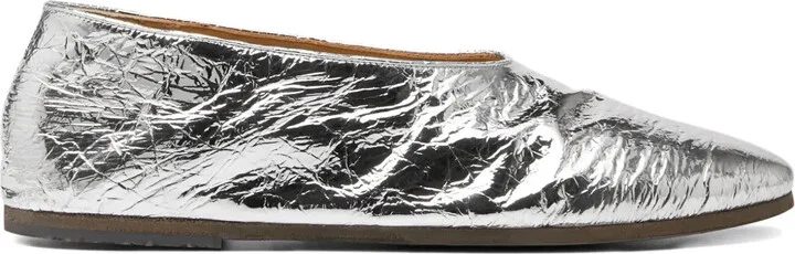 Metallic Leather Ballet Flats