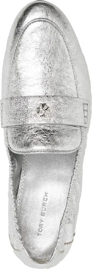Metallic Leather Ballet Loafers - Image 4