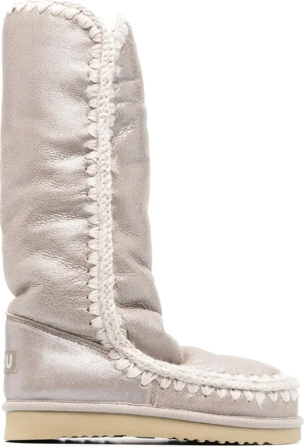 Metallic Leather Boots
