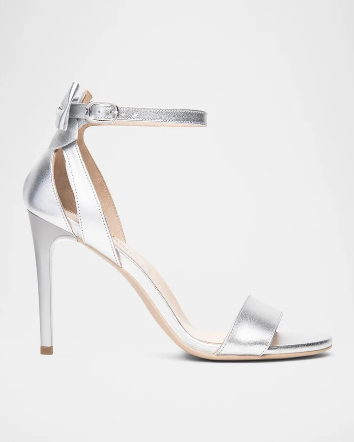 Metallic Leather Bow Sandals