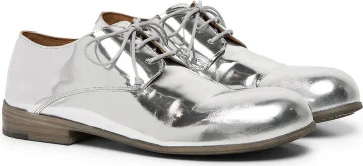 Metallic Leather Derby Shoes - Image 2