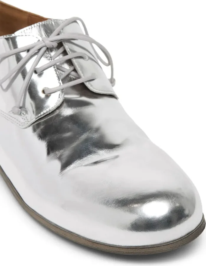 Metallic Leather Derby Shoes - Image 4